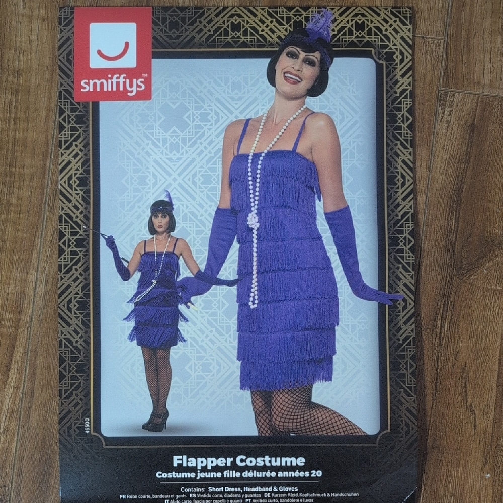 Smiffys Elegant Purple Flapper Costume for Women